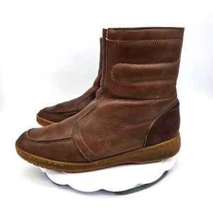 Bates Floaters Shoes Men's 11 M Wool Lined  Vintag Leather Boots Side Zip Close